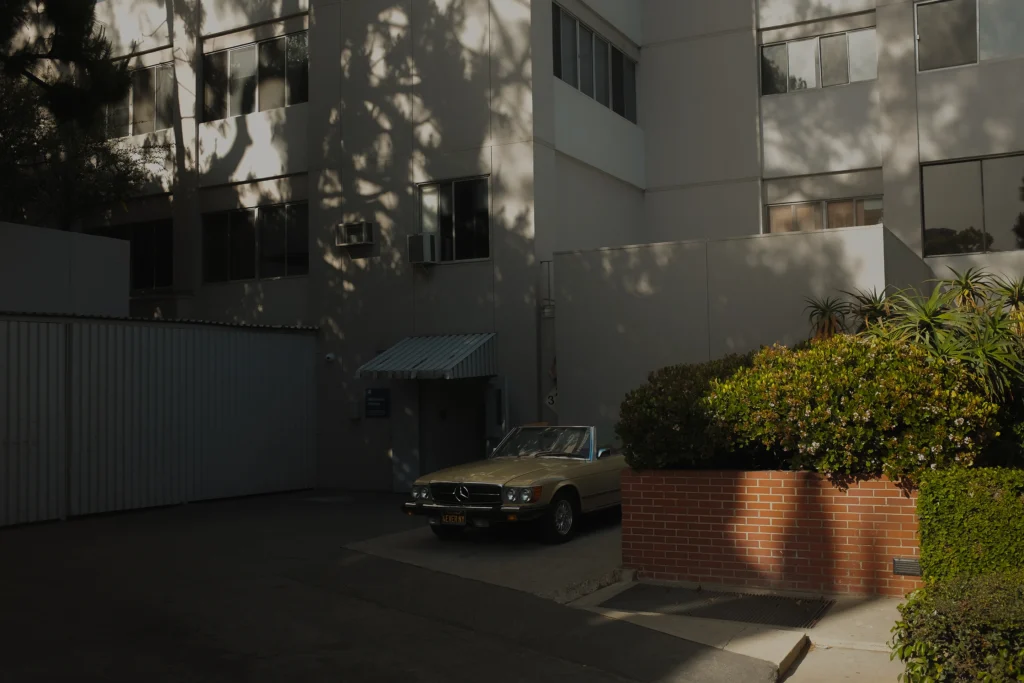 Convertible old timer parked somewhere in L.A.
